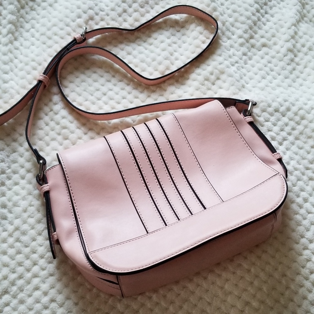 🌸🌷Blush Pink Dusty Rose Leather Crossbody Bag